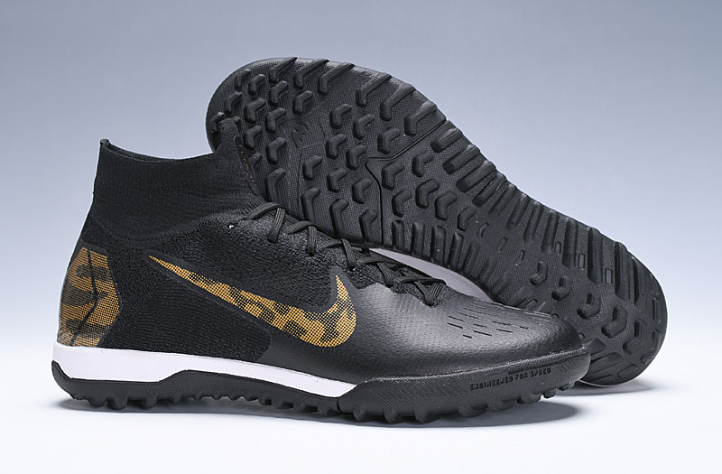 Nike SuperflyX 6 Elite TF Turf 'Black Gold' AH7374-077 | Top-Performing Soccer Shoes for Turf Surfaces