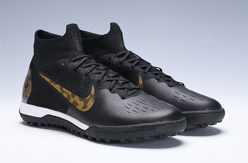 Nike SuperflyX 6 Elite TF Turf 'Black Gold' AH7374-077 | Top-Performing Soccer Shoes for Turf Surfaces