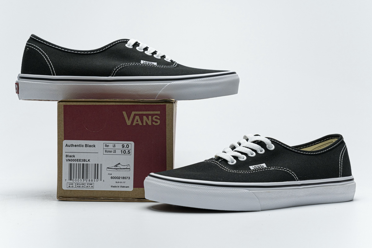 Vans Authentic Black VN000EE3BLK - Classic Style Sneakers for Men Vans Authentic Black VN000EE3BLK - Classic Style Sneakers for Men