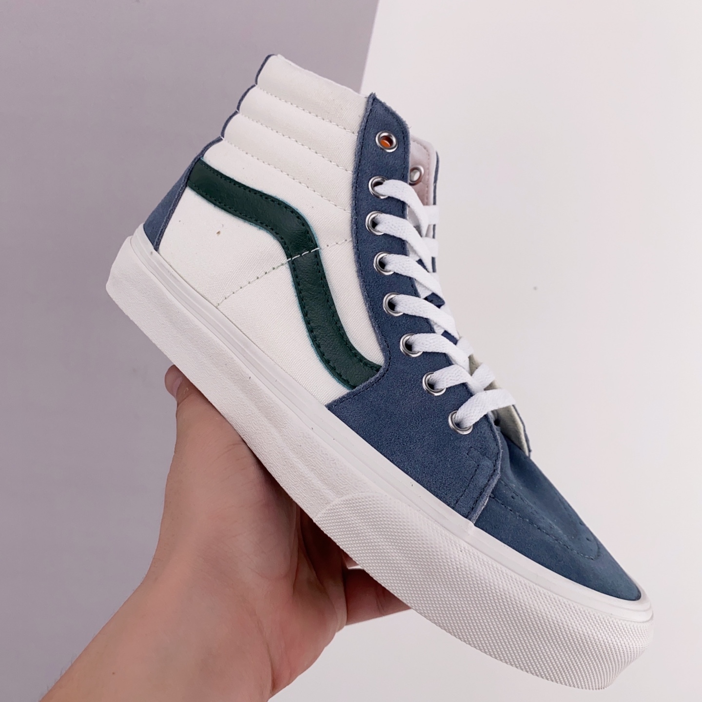 Vans SK8-HI Cozy Skateboarding Shoes - White Green | VN0A5JMJBLG