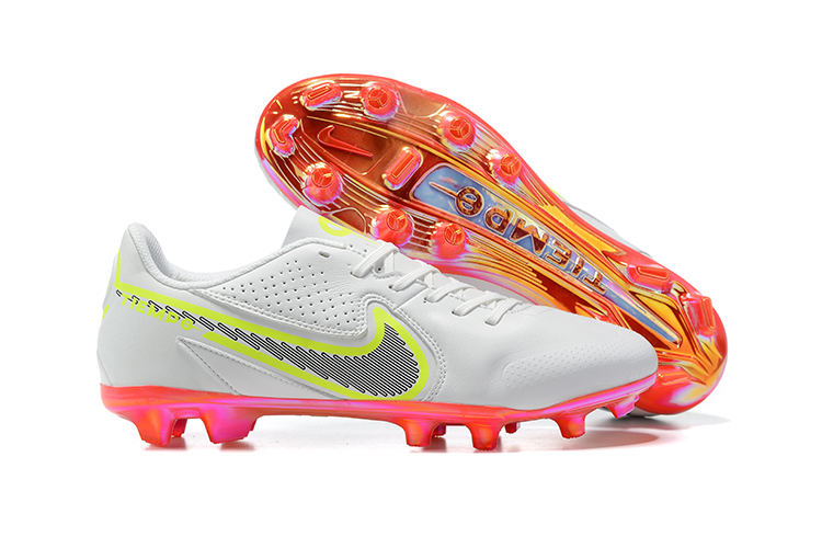 Nike Tiempo Legend 9 Elite FG | White Green Pink Soccer Cleats