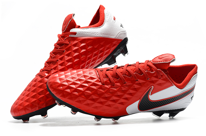 Nike Tiempo Legend 8 Elite FG Boot - Red White Black | High-Performance Football Boots