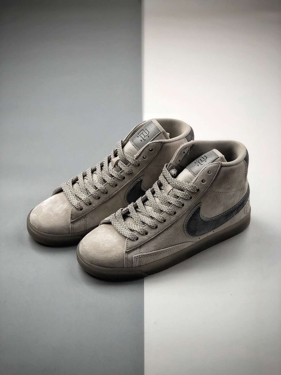 Reigning Champ x Nike SB Zoom Blazer Mid Light Grey Deep Grey Reflective - Limited Edition Collaboration 371761 009