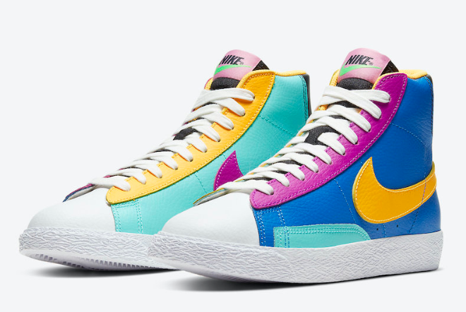 Nike Blazer Mid Multi-Color Battle Blue/Aurora-Vivid CZ9441-400 - Shop Now!