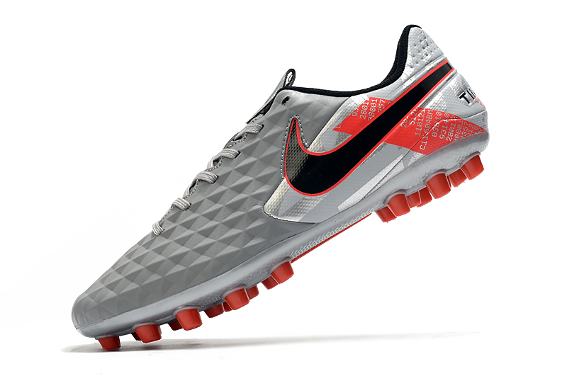 Nike Legend 8 Academy AG Artificial Grass 8 'Grey Red' AT6012-906 | Premium Soccer Cleats