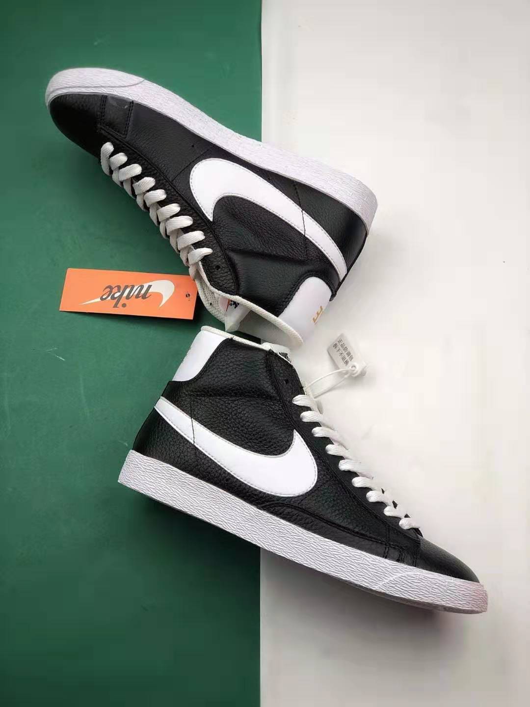 Nike SB Blazer Mid Leather Vintage Black 525366-002 Running Shoes