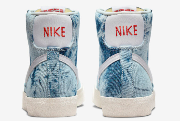 Nike Blazer Mid WMNS 'Washed Denim' Multi-Color/Sail-Habanero Red-White | DV2182-900