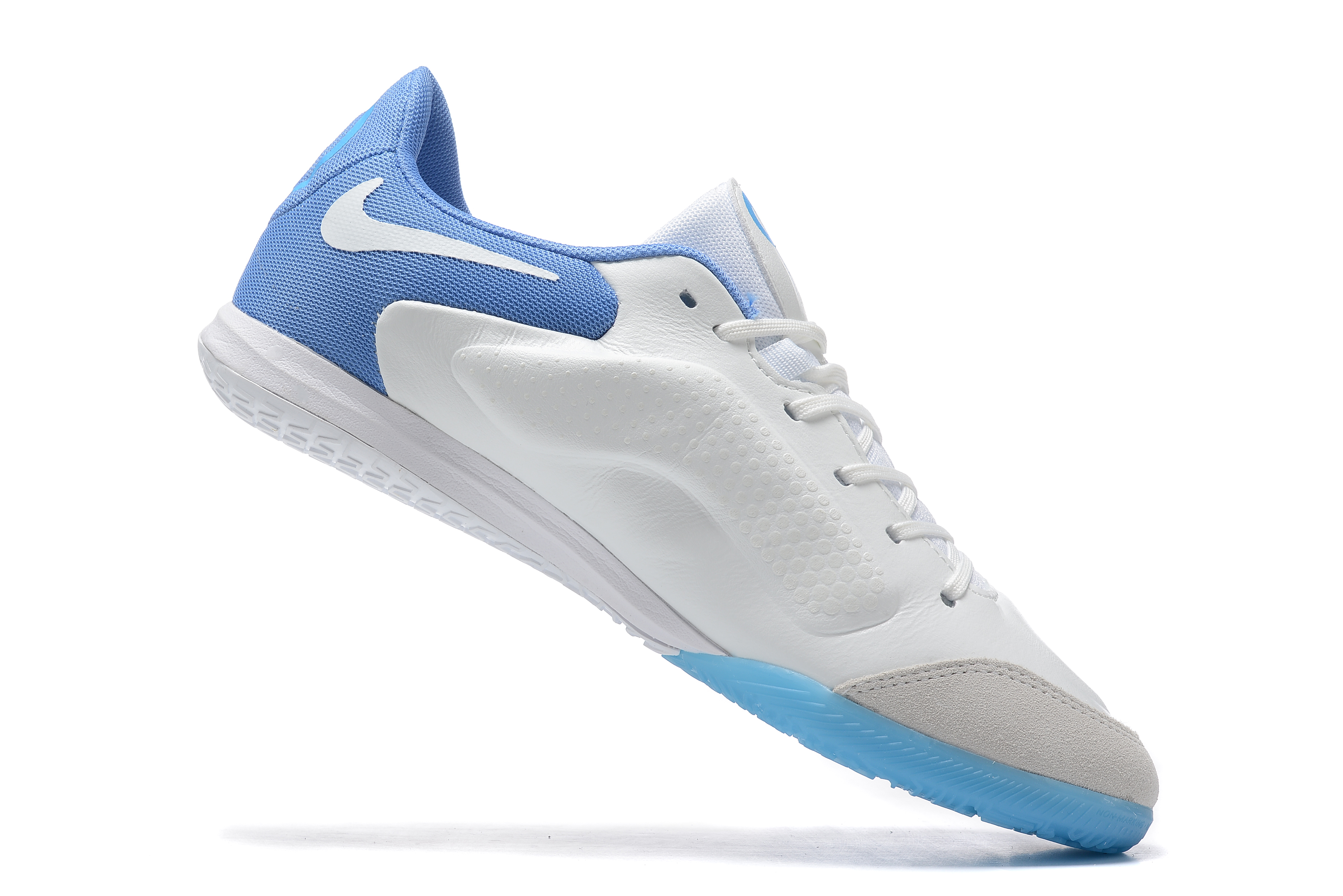 Nike Tiempo Legend 9 Blast Indoor Cleats - White Black Baltic Blue Pink Blast | Elite Performance Footwear