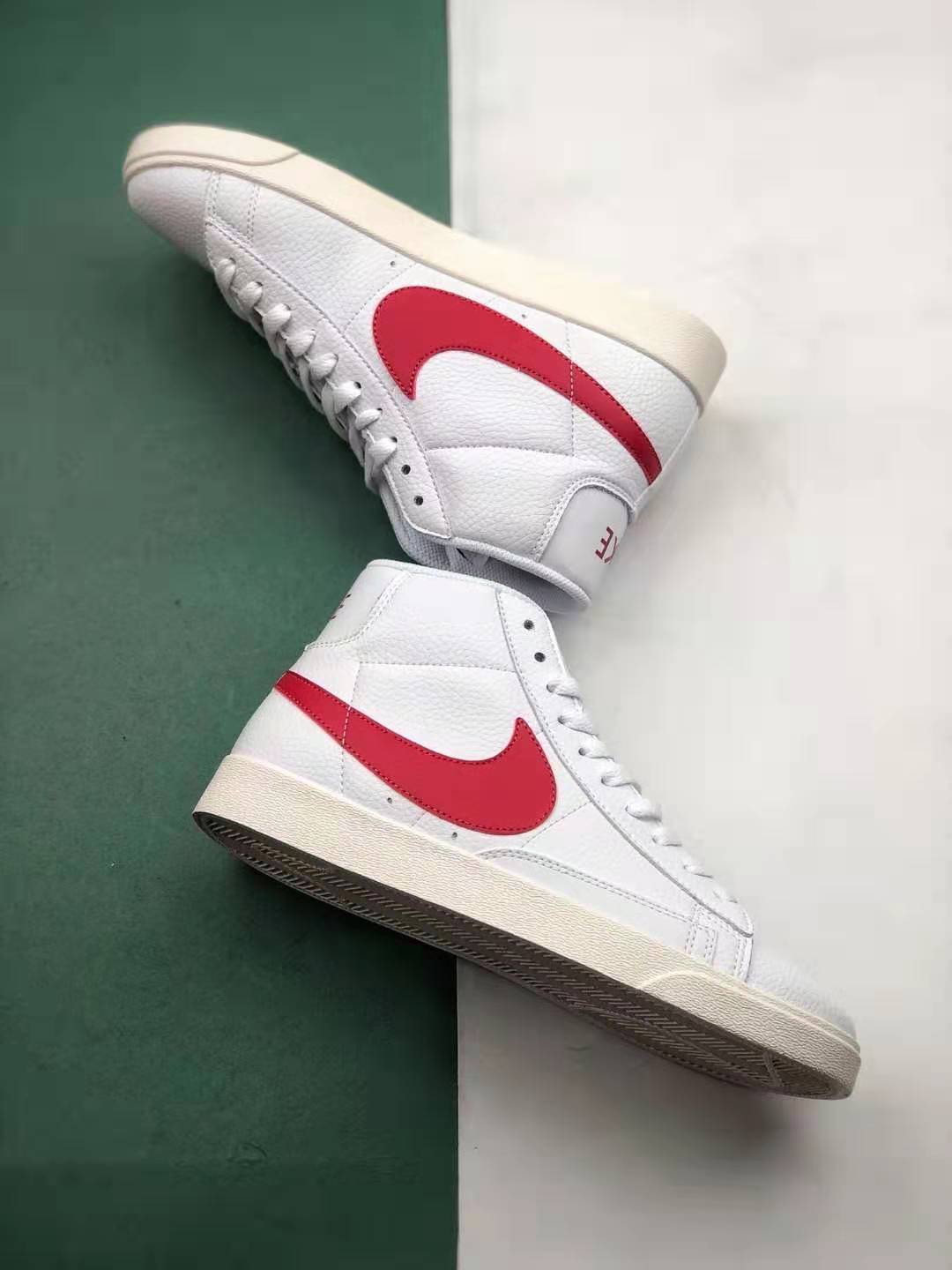 Nike Blazer Mid Vintage Suede White Gym Red Sail AV9376 105- Premium Sneakers for a Classic Look