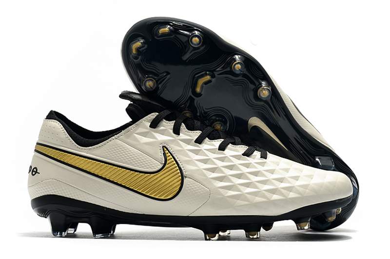 Nike Tiempo Legend 8 Elite FG Boot - White Gold Black | Premium Soccer Cleats