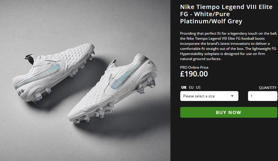 Nike Tiempo Legend 8 Elite FG White AT5293-100 - Premium Soccer Cleats