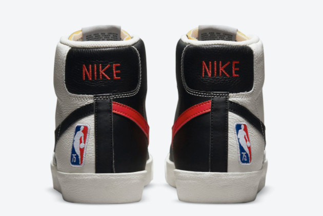 NBA x Nike Blazer Mid '77 EMB 'Trail Blazers' Sail/Black-Chile Red-Sail - DD8025-101